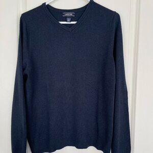 Boys Lands' End Navy Fine-gauge V-neck Sweater XL (18-20)